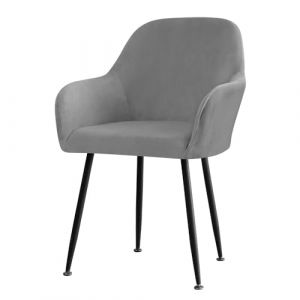 Highdi Velours Couverture de Chaise Housse de Chaise Salle a Manger Housse de Chaise Extensible Scandinave Housse de Chaise avec Accoudoir Protecteur de Chaise Haute (Gris,6 pièces) (Highdi, neuf)