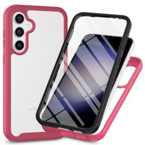 ILING Coque pour Samsung Galaxy A35 5G, 360° Intégrale Housse Transparent Très Mince Antichoc Étui [avec L'écran Intégré], Prime Souple TPU Bumper Case (Rouge Clair) (Wanten, neuf)