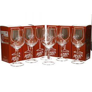APEROL Spritz Lot de 6 verres &agrave; cocktail en verre &agrave; pied 51 cl (IDECALE, neuf)