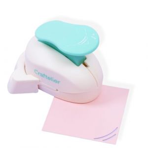 Craftelier Perforatrice d'angle en forme de croissant avec levier pour perforer des matrices courb&eacute;es sur papier et carton, sp&eacute;cialement con&ccedil;ue pour le scrapbooking | Taille de la forme : 25 mm de (Craftelier, neuf)