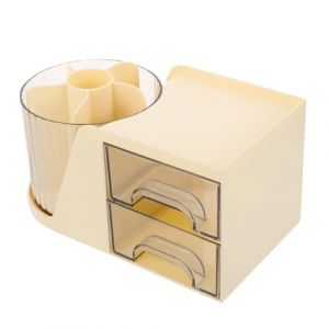 CALLARON Bo&icirc;te De Rangement Pour Pinceaux De Maquillage Organiseur Rotatif Pour Pinceaux De Maquillage Tiroirs Grand Organiseur Pour Cosm&eacute;tiques Organiseurs De Bureau En Plastique (Raindrops On Roof, neuf)