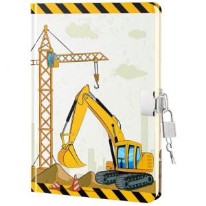 WERNNSAI Journal Aquarelle Camion pour Garçons - Lumineux Carnet de Dinosaure pour Enfants École Voyage Journal Intime Couverture Rigide a5 Ligné Blocs Notes Avec Serrure et Clés (Nuoly, neuf)