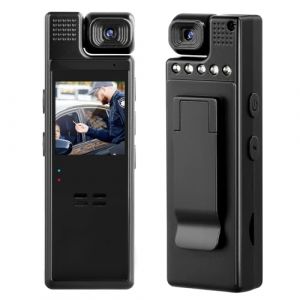 Cam&eacute;ra Corporelle FHD 1080P avec Carte 64 Go, Objectif Rotatif &agrave; 180&deg; Vision Nocturne Mini Cam&eacute;ra Portable avec Audio et Vid&eacute;o Id&eacute;ales pour Civils Police, Enregistreur d'action Sportive en Ext&eacute;rieur (SILVER LION Limited, neuf)