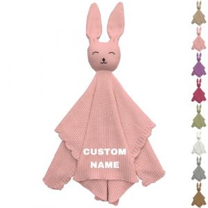 Générique Doudou Personnalisé - Brodé avec Nom, Doudou Bebe Peluche Personnalisée, Couverture Bebe Personnalisée Prénom, Cadeau Naissance Fille Garcon, Sûr & Doux (Rose) (JHong-UK, neuf)