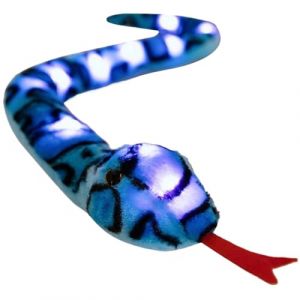 Licsaliwe Jouet en Peluche Serpent Lumineux, Animal en Peluche r&eacute;aliste de 41 Pouces pour farces, Cadeaux d'anniversaire de No&euml;l d'halloween (Bleu) (Weiyunqin Building, neuf)