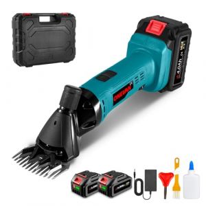 ONEVAN Tondeuse Mouton Batterie, Professionnel Tondeuse Mouton Sans Fil avec 2 x4.0Ah Batteries, 6 Vitesse Réglable, Tondeuse éLectrique pour Mouton Animaux Mouton Laine Chèvre (HEQIEBXK, neuf)