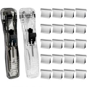 relieuse 2 Pi&egrave;ces Clam Clip Dispenser Push Stapler Distributeur de Pinces Stapler Avec 50 Clips de Recharge pour la Fixation de Documents de Reliure en Papier &agrave; Feuilles Mobiles pour L'&eacute;cole de Bureau (ZHANG  ZHAOHAI store, neuf)