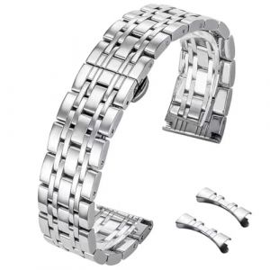 HEYOZURY Bracelet de Montre en Acier Inoxydableextr&eacute;mit&eacute; Droite et Incurv&eacute;e Bracelet en M&eacute;tal 12mm 14mm 16mm 18mm 19mm 20mm 21mm 22mm Bracelet de Remplacement en M&eacute;tal Hommes Femmes (YOYOStrap, neuf)