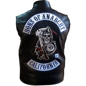 Veste de Motard en Faux Cuir pour Hommes Cosplay SOA Sons of Anarchy Club de Bikers en Californie - Gilets et Hoodies pour Hommes, S (MAXDUD, neuf)