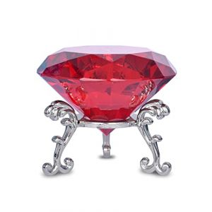 FBBULES 80mm Diamant Cristal Transparent avec Support en Verre, Diamants Décoratifs Presse-Papier, Diamant Décoration en Cristal pour Maison Mariage Fête Noël Anniversaire (zhuhaishi xiangzhou laixing dianzishanghang, neuf)