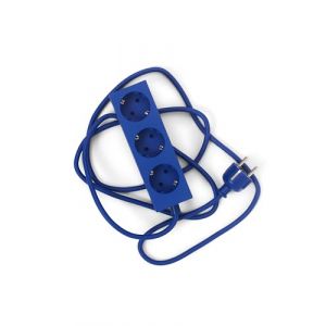 Pedestal Power Bar Multiprise de 5 m avec fond magn&eacute;tique (bleu) &ndash; Multiprise pratique et &eacute;l&eacute;gante &agrave; 3 prises &ndash; Power Strip 3 voies (Pedestal ApS, neuf)