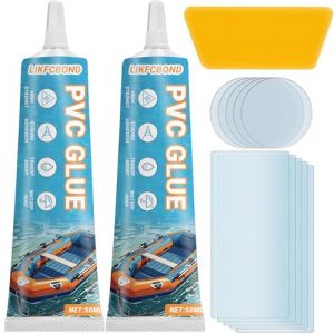 LIKFCBOND Kit R&eacute;paration Piscine, Haute R&eacute;sistance Kits Entretien Spa, &Eacute;tanche et Transparent, Colle PVC Bou&eacute;es, Spas Gonflables, Bateaux Gonflables, Rev&ecirc;tements De Piscine Et Kayaks (2x50ML) (JiayiAA, neuf)