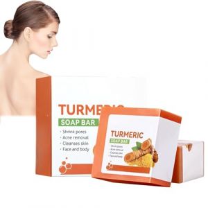 100g*2 Savon au Curcuma, Savon Au Curcuma Pour &Eacute;claircir La Peau, Turmeric Kojic Acid Savon &eacute;claircissant, Pour &eacute;claircir le Visage et la Peau du Corps Pour Hommes et Femmes, Savon naturel pur soap-5 (LGH-EU, neuf)