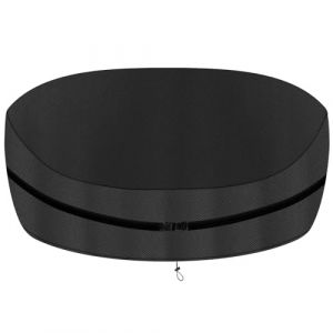 ZOALXZNT Couvre-Lit de Jardin Ovale Imperméable, Housse de Canapé de Jardin Ovale avec Cordon de Serrage， Boucle Coupe-Vent， Housse de Canapé Ovale 420D Tissu Oxford (170 * 130 * 85/45cm,Noir) (UMWELTFREUNDLICH, neuf)