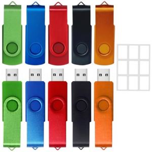 Lot de 10 Cl&eacute; USB 32 Go, WISEORANGE 32 Go Cle USB 2.0 Multicolore Rotation avec Balises utiles pour Le Stockage et la Sauvegarde des donn&eacute;es (Rouge Vert Noir Bleu et Orange) (WISE ORANGE, neuf)