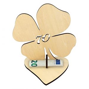 TAKULA Carte Anniversaire 70 ans Bois. Carte idee Postale Bois Id&eacute;e Argent Cadeau Decoration Joyeux Anniversaire Happy Birthday Cadeaux Femme Homme Adulte 70 ans Mariage Original Papa Chiffre 70 (TAKULA-EU, neuf)