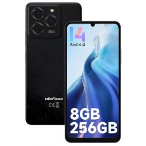 Ulefone Note 20 Pro Téléphone Portable, 8Go+256Go/TF 1TO Android 14 Smartphone, 6000mAh Octa Core Smartphone Pas Cher, 50MP Caméra, Écran 6.75" HD+ 90Hz, Dual SIM 4G/Fingerprint/GPS/5G WiFi-Noir (OKOYE STORE, neuf)