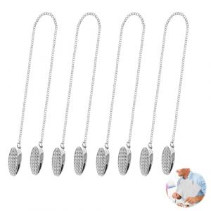 4 Pi&egrave;ces Attache Serviette De Table, Serviette Cha&icirc;ne, Cha&icirc;ne Attache Serviette, Pinces de Serviette de Table en M&eacute;tal Argent&eacute;, Clips De Serviette Cha&icirc;ne pour Seniors Adultes Enfants (MFSSEU, neuf)