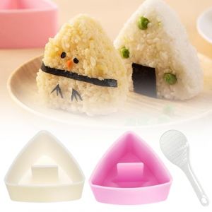 2 Pi&egrave;ces Moule Onigiri Kit Sushi Maker Triangle Moules &agrave; Sushis Kit pour Bento Ensemble de Moules &agrave; Sushis Onigiri Moule pour Pr&eacute;paration D'onigiri et de Sushi (Gold Rush on the Waves, neuf)