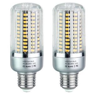 Bulbright Lot de 2 LED Ma&iuml;s Ampoule, 25 W Douille E27, 1800lumen, &eacute;quivalent 150 W, 2700 K Blanc chaud, ampoule LED pour la maison, entrep&ocirc;t, jardin, 85&ndash;265 V, Warm White-2700k, E27, 20.00W 220.00V (Bulbright-uk, neuf)