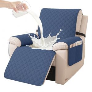 YSTELLAA Housse De Fauteuil 1 Place Grand &Eacute;tanche, Housse De Fauteuil Relax Doux Antid&eacute;rapant, Housse Fauteuil Relax avec Poches, Housse Fauteuil pour Animaux De Compagnie, Bleu Berlin (YSTELLAA, neuf)