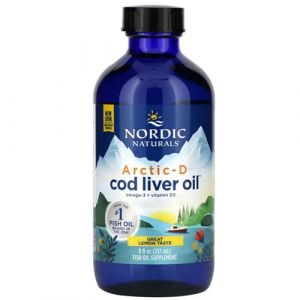 Nordic Naturals, Arctic-D Cod Liver Oil, 1060mg d'Om&eacute;ga-3 d'Huile de Foie de Morue, avec EPA et DHA, Go&ucirc;t Citron, 237ml, Test&eacute; en Laboratoire, Sans Soja, Sans Gluten, Sans OGM (NaturProdukte, neuf)