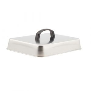 Milageto Couvercle Rectangulaire en Acier Inoxydable 304, Dôme Culinaire Multifonction avec Poignée Anti-Chaleur, Couvercle Culinaire Anti-Éclaboussures, Cloche pour Fromage/Barbecue, 40X30X5cm (Milageto-EU, neuf)