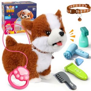 Charmofun Jouet Interactif Chien, Électronique Chien Jouet Enfant, Réaliste Chien Peluche avec Laisse de Contrôle, Musicale, Chien Interactif Qui Marche et Aboie pour Garçon Fille 3 4 5 Ans (Marron) (Pulsepoint Market Kft., neuf)