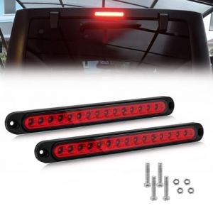 Biqing 1PC Troisi&egrave;me Feu Stop LED Rouge,Universel 12V 24V Feu Arri&egrave;re de Camion 15LED Feu de Freinage Suppl&eacute;mentaire &eacute;tanche pour Car Remorque Bus Camion Bateau RV (1) (YuanGu, neuf)