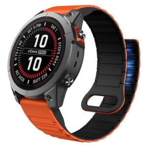 ISABAKE 26MM Bracelets Compatible avec Fenix 7X/Fenix 6X/Fenix 5X/Fenix 3/Fenix 8 51mm, Bracelet Magn&eacute;tique Silicone Band pour Fenix 7X Solar, Fenix 6X Pro, Fenix 5X Plus, Fenix 3 HR,Quaitx3,Enduro 2 (Isabake, neuf)