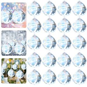 Tapvai 20 Pcs Sun Catcher, Boule de Cristal Clair, Suncatcher, Carillons D&eacute;coratifs d'Ext&eacute;rieur, Pampilles pour Lustres pour D&eacute;coration de Jardin Maison Le Feng Shui, pour Le Cadeau(20 mm) (Tapvai Store, neuf)