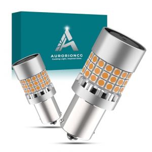 AURORIONCG Ampoule LED BAU15S 12V PY21W Ampoule Clignotant Orange Anti Erreur Canbus 2800LM pour Feux Clignotants de Voiture (Paquet de 2) (CGTech, neuf)
