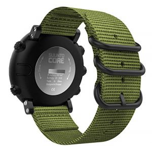 MoKo Bracelet Compatible avec Suunto Core, Bande de Poignet de Rechange Ajustable en Nylon Tissé avec Anneau à Double Boucle pour Suunto Core Montre Intelligente - Vert Armée (Fengchidianzi, neuf)