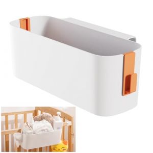 Panier de Rangement &agrave; Suspendre pour Chevet, Multifonction Bo&icirc;te de Rangement &agrave; Suspendre, &Eacute;tag&egrave;re de Rangement de Chevet, avec 2 Crochet, Sac de Rangement Suspendu avec Crochets, Orange (WJS-EU, neuf)