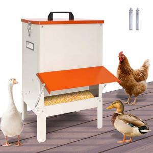 Svauoumu Mangeoire Poules,18kg Acier Galvanis&eacute;, Alimentateur Volaille Anti Gaspillage,Trogue Automatique Poule,Mangeoire Volailles Suspendue,Trogue Poules Contre Nuisible Anti Nuisible Volaille (HUOHUOZHU, neuf)