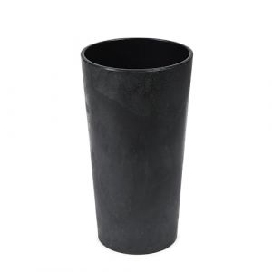 Tymar Pot de fleurs, vase haut int&eacute;rieur, jardini&egrave;re, grand pot de fleurs, cache-pot (B&eacute;ton Noir ; &oslash; 19 cm) (Julmax, neuf)