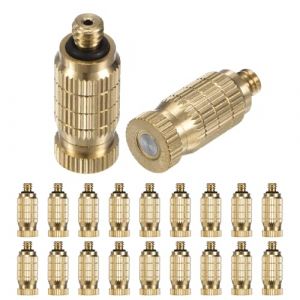 M METERXITY Lot de 20 Buses de Brumisation en Laiton, Orifice de 0,004"/0,1mm Buses de Brumisation en Laiton, Tête de Buse de Brumisation à Haute Pression [10/24 UNC] (M Meterxity, neuf)