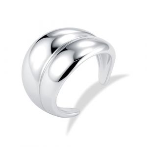ALEXCRAFT Bague Ouvert Ajustable Femme Argent 925, Bagues Goutte d'Eau, Hypoallerg&eacute;niques, Acier, Bague Empilables, Bague Pouce pour Femme Fille Homme (Ash's Choice, neuf)