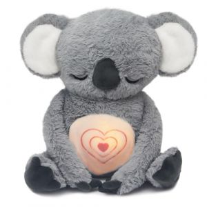 IUTOYYE Peluche Loutre Koala Qui Respire Doudou Loutre Calin Koala Relaxant Qui Respire La Loutre Qui Respire avec Lumi&egrave;res Musicales et Mouvement de Respiration Rythmique (Blackflame, neuf)