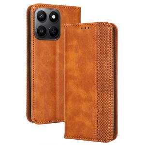 RankOne Étui Portefeuille pour Honor 400 Smart (4G/5G) / Honor X7d (6.77" inches), Étui en Cuir À Rabat Magnétique avec Fentes pour Cartes Marron (Rankone, neuf)