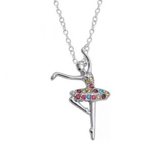 TSUOUKL Collier avec Pendentif en forme de Ballerine Tutu, Collier Pendentif Danseuse Ballet Filles Zircon Charme Surprise Danse Ballerine Cadeau de bijoux pour femmes de gr&acirc;ces Cadeau (TSUOUKL, neuf)