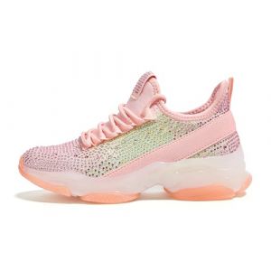 LUCKY STEP Baskets Brillantes Fille &ndash; Sneakers Slip-on avec Strass, L&eacute;g&egrave;res et Confortables pour Enfants, Chaussures &Eacute;cole avec Semelle en Gel (Strass Arcobaleno/Rosa, 12US-30EU-11UK) (KIP WOK, neuf)