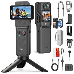 SJCAM C400 Camera Vlog Bundle (128G)-Cam&eacute;ra d'action 4K avec 7H d'Autonomie Exceptionnelle,&Eacute;cran Tactile Rotatif 2.29",Imperm&eacute;able,Stabilisation 6 Axes,pour Youtube,Vlog,Voyages,Activit&eacute;s,Noir (XINYUANDALI, neuf)