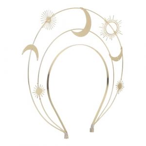 AKOOSY Diad&egrave;me De D&eacute;esse Serre-T&ecirc;te Accessoire De Coiffure Pour Bal De Promo D&eacute;guisement De Princesse Costume De Cosplay Bandeau &Eacute;toiles Et Lune Accessoires De D&eacute;esse Coiffe Dor&eacute;e (fumingyue, neuf)