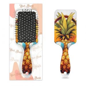 Brosse à cheveux en plastique avec coussin d'air humide et sec - Motif ananas - Pour enfants et adultes - Cadeau de rentrée scolaire - Pour homme et femme (Lucky Betty, neuf)