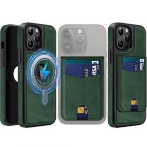 MOBESV 2 in 1 Coque en Cuir pour iPhone 14 Pro avec Portefeuille Support, &Eacute;tui Magn&eacute;tique Compatible avec MagSafe, Housse avec Porte Cartes &Eacute;l&eacute;gant (Vert fonc&eacute;) (NineFox, neuf)