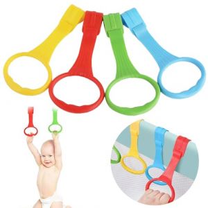 DHWEKU Anneau Parc Bebe, 4 Pièces Anneaux pour Lit Bébé et Parc, Anneau de Lit Bébé, Anneaux pour l'entraînement de l'équilibre, Idéaux pour Aider Le Bébé à Se Lever du Berceau (DHXMYGS, neuf)