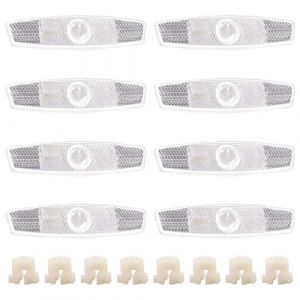 Hshenjhu 8 Pièces Catadioptre Velo, Catadioptre Velo Roue Réflecteur Avant et Arrière, Réflecteurs pour Rayon Vélo, Réflecteur de Rayon de Vélo pour Améliorer la Sécurité de Conduite de Nuit, Blanc (DANSHUI, neuf)