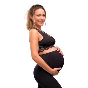 Carriwell Soutien-Gorge de Grossesse, Sommeil et d&rsquo;Allaitement Bio &ndash; Soutien-Gorge en Coton Ultra Confortable avec Dentelle, Respirant, Doux et sans Couture, S&rsquo;adapte aux Changements de la Poitrine S (Carriwell Nursing & Maternity Underwear, neuf)