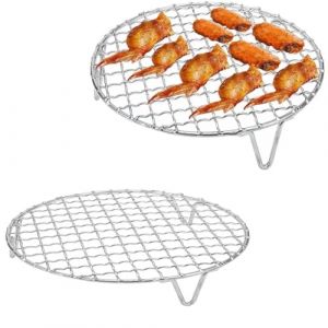 Grille de barbecue ronde en acier inoxydable,1.8mm Grille de barbecue ronde,Grille de barbecue ronde en maille,Grille de barbecue ronde en acier inoxydable avec pieds,Convient l'ext&eacute;rieur, le camping. (feitao trading, neuf)
